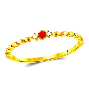 10kt Gold Woman's Ruby Diamond Stackable ring